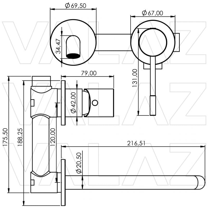 Grifo de lavabo empotrado MATARÓ oro mate - Entorno baño