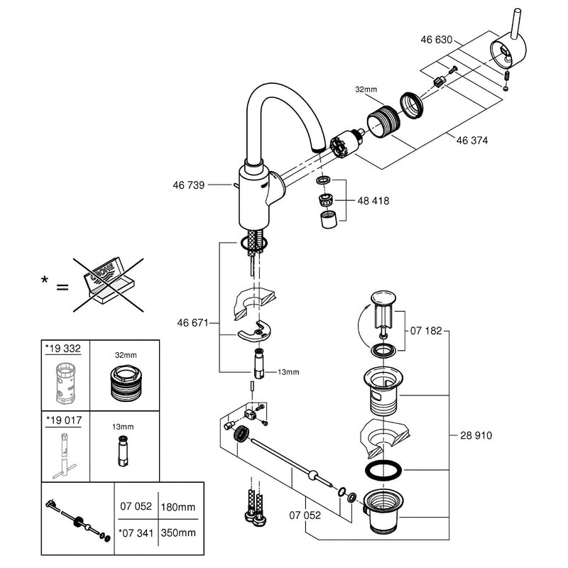 GROHE Feel Einhand-Waschtischbatterie, 1/2" L-Size