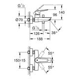 GROHE Start Einhand-Wannenbatterie, 1/2"