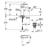 GROHE Start Einhand-Waschtischbatterie, 1/2" M-Size, mit Energie-Spar-Funktion