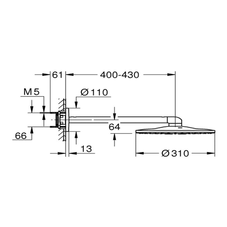 GROHE Rainshower SmartActive 310 Kopfbrauseset mit 2 Strahlarten und Wandanschluss