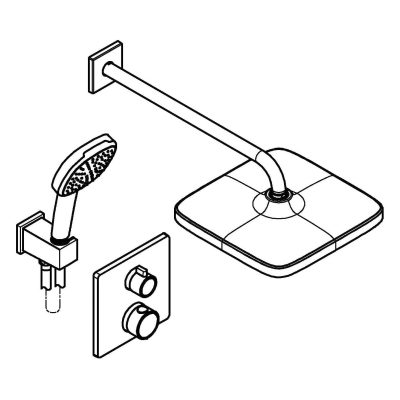 GROHE Precision Duschsystem, Unterputz, mit Vitalio Comfort 250, eckig