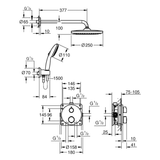 GROHE Precision Duschsystem, Unterputz, mit Vitalio Start 250, rund