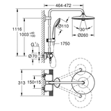 GROHE Vitalio System 260 Duschsystem mit Thermostatbatterie