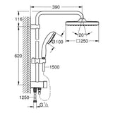 GROHE Vitalio Start System 250 Cube Flex Duschsystem mit Umstellung