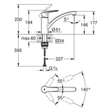 GROHE Start Einhand-Spültischbatterie 1/2" flacher Auslauf