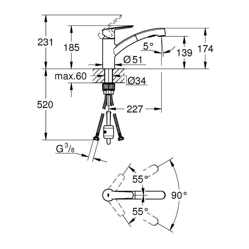 GROHE Start Einhand-Spültischbatterie 1/2"