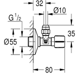 GROHE Eckventil 1/2" x 3/8"