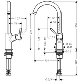 hansgrohe Talis S² Einhebel-Waschtischmischer 210 mit Schwenkauslauf u. Push-Open Ablaufgarnitur