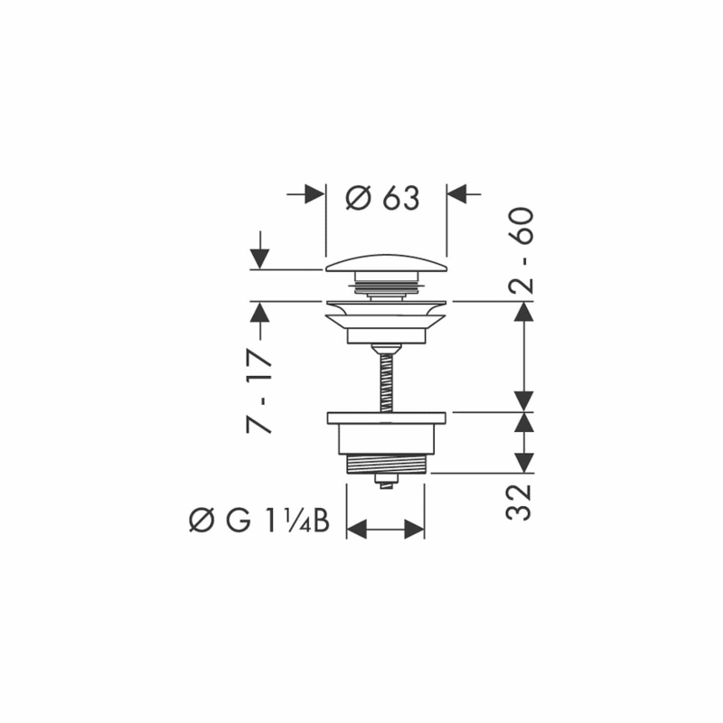 hansgrohe Ablaufgarnitur Push-Open