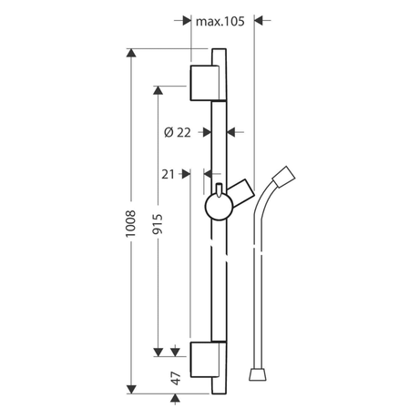 hansgrohe Unica S Puro Brausenstange 90 cm