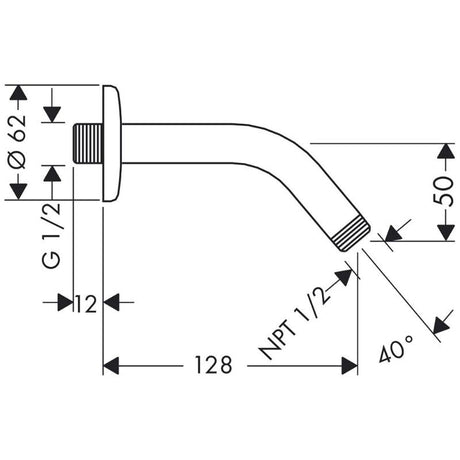 hansgrohe Brausearm 12,8 cm