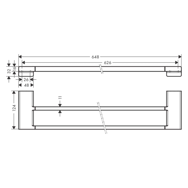 hansgrohe AddStoris Doppelbadetuchhalter