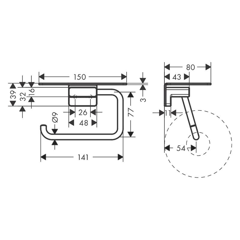 hansgrohe AddStoris Papierrollenhalter mit Ablage