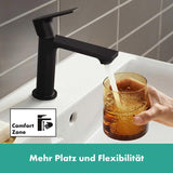 hansgrohe Rebris E Einhebel-Waschtischarmatur 110 CoolStart wassersparend+ mit Zugstangen-Ablaufgarnitur