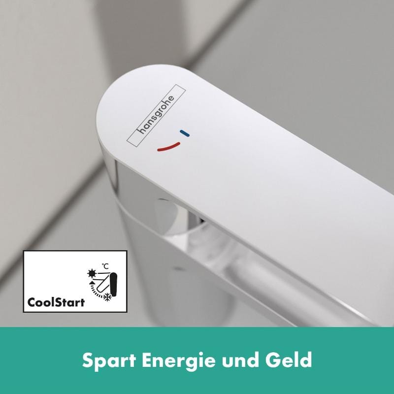 hansgrohe Rebris S Einhebel-Waschtischarmatur 80 CoolStart wassersparend+ mit Zugstangen-Ablaufgarnitur