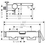 hansgrohe Tecturis E Einhebel-Wannenarmatur Aufputz