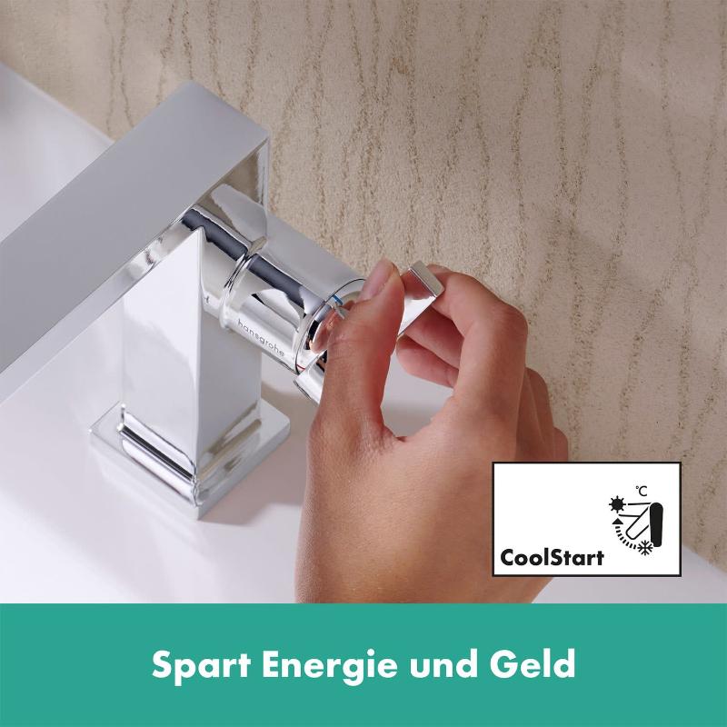 hansgrohe Tecturis E Einhebel-Waschtischarmatur 110 Fine CoolStart wassersparend+ mit Push-Open Ablaufgarnitur