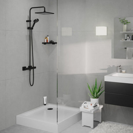 hansgrohe Vernis Shape Duschsystem 240 1 Strahlart wassersparend mit Thermostat