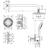 hansgrohe Croma E Brausesystem 280, 1 Strahlart mit Ecostat E