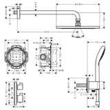 hansgrohe Croma Brausesystem 280, 1 Strahlart mit Ecostat S und Duschkopf 110 Vario