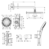 hansgrohe Croma Brausesystem 280 1 Strahlart mit Ecostat S und Duschkopf 120 3 Strahlarten