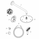 hansgrohe Croma Brausesystem 280 1 Strahlart mit Ecostat S und Duschkopf 120 3 Strahlarten