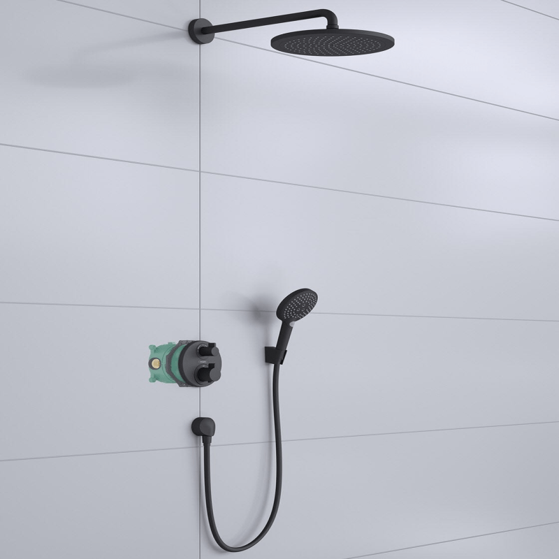 hansgrohe Croma Brausesystem 280 1 Strahlart mit Ecostat S und Duschkopf 120 3 Strahlarten