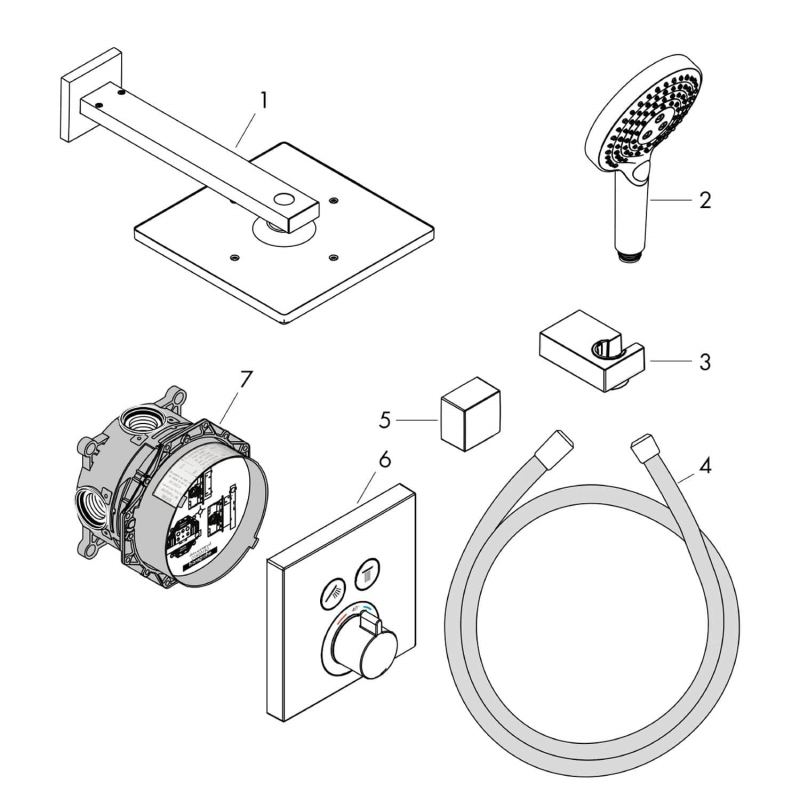 hansgrohe Raindance E Brausesystem 300, 1 Strahlart mit ShowerSelect Thermostat