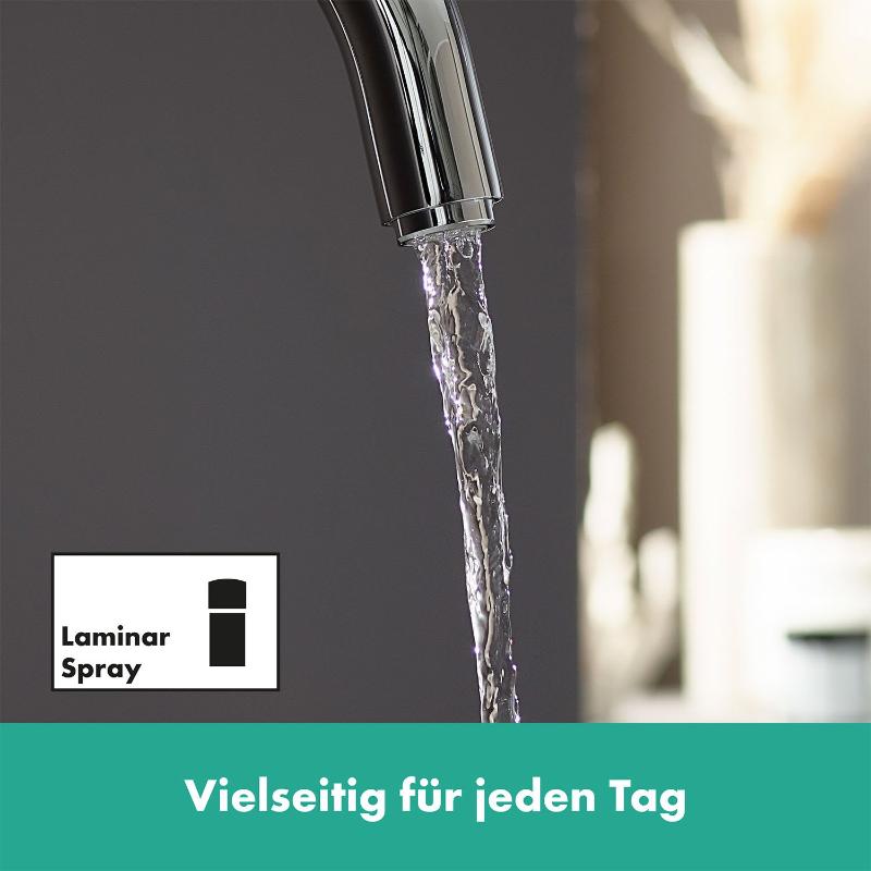 hansgrohe Vernis Blend Waschtischarmatur mit Schwenkauslauf und Zugstangen-Ablaufgarnitur