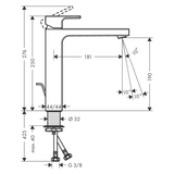 hansgrohe Vernis Shape Waschtischarmatur 190 mit Zugstangen-Ablaufgarnitur