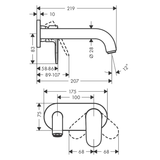 hansgrohe Vernis Shape Waschtischarmatur Unterputz, Auslauf 20,5 cm