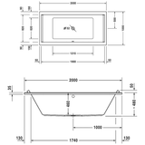 Duravit Starck Badewanne Rechteck 200 x 100 cm