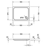 Duravit D-Code Rechteck Duschwanne 90 x 75 cm