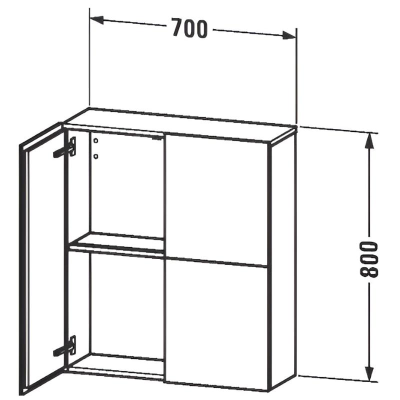 Duravit L-Cube Halbhochschrank 70 x 24,3 x 80 cm