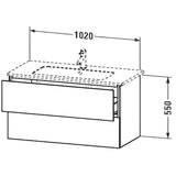 Duravit L-Cube Waschtischunterbau wandhängend mit 2 Auszügen, 102 x 48,1 cm