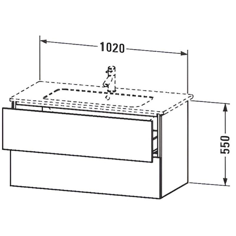 Duravit L-Cube Waschtischunterbau wandhängend mit 2 Auszügen, 102 x 48,1 cm