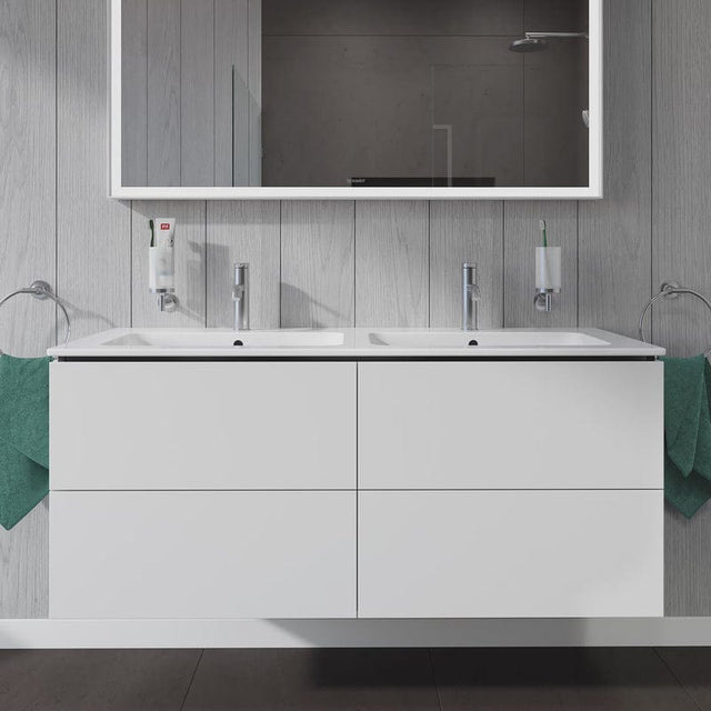 Duravit L-Cube Waschtischunterbau wandhängend mit 4 Auszügen, 129 x 48,1 cm