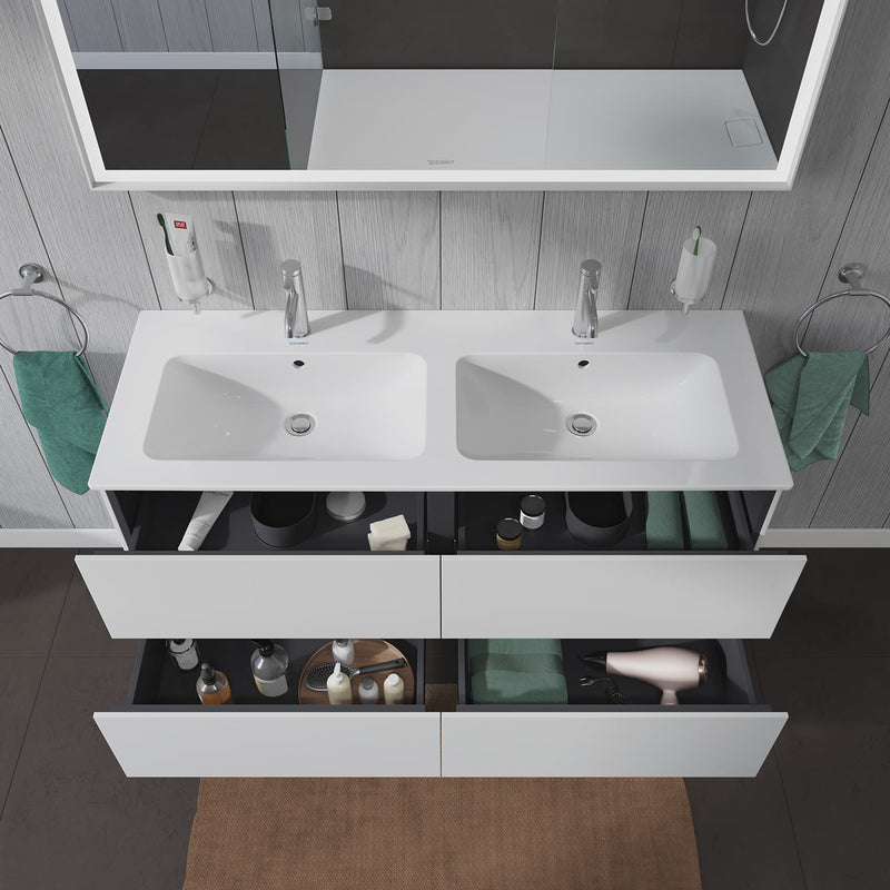 Duravit L-Cube Waschtischunterbau wandhängend mit 4 Auszügen, 129 x 48,1 cm