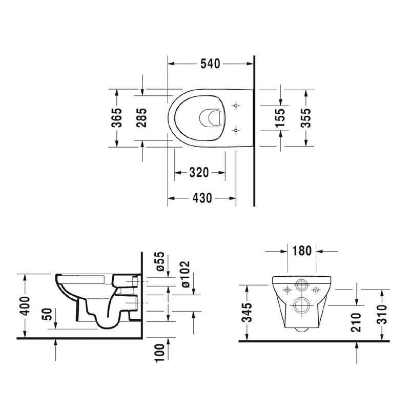 Duravit No. 1 Wand-WC Rimless