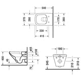 Duravit DuraStyle Wand-WC Rimmless Set inkl. WC-Sitz mit Absenkautomatik