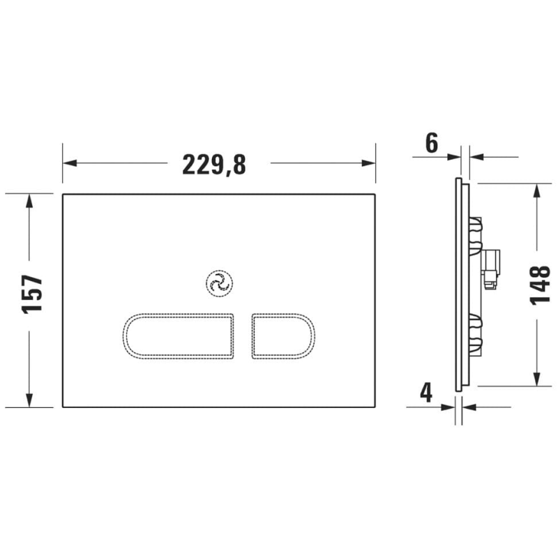 Duravit DuraSystem Betätigungsplatte A2 für WC, Glas