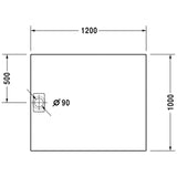 Duravit Stonetto Duschwanne Rechteck 120 x 100 cm