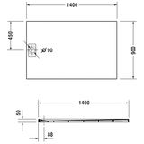 Duravit Stonetto Duschwanne Rechteck 140 x 90 cm