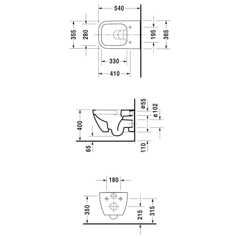 Duravit Happy D.2 Wand-WC Rimless