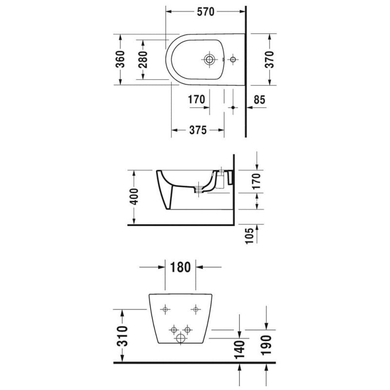 Duravit ME by Starck Wand-Bidet