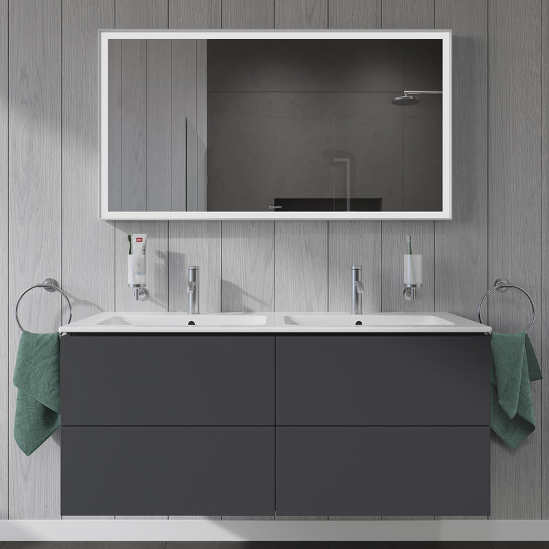 Duravit ME by Starck Möbel-Doppelwaschtisch 130 cm mit 1 Hahnloch