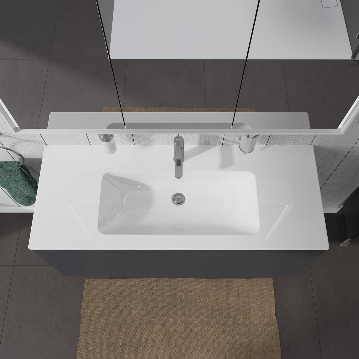 Duravit ME by Starck Möbelwaschtisch 123 cm mit 1 Hahnloch