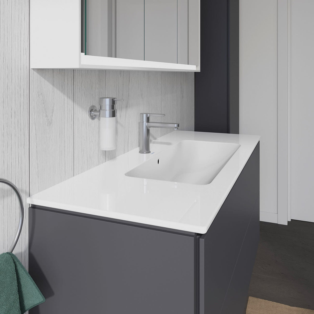 Duravit ME by Starck Möbelwaschtisch 123 cm mit 1 Hahnloch