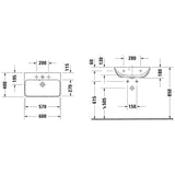 Duravit ME by Starck Waschtisch Compact mit 1 Hahnloch 60 x 40 cm